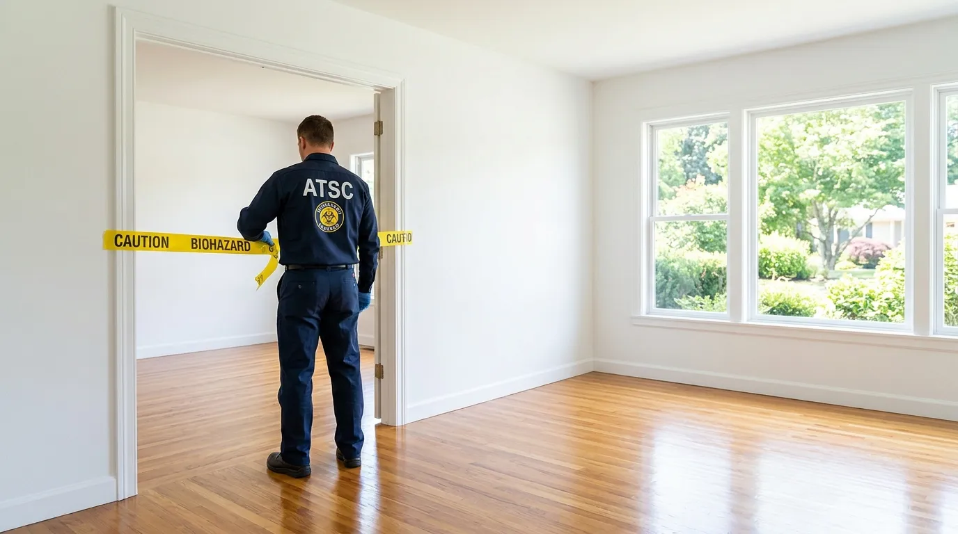 Certified biohazard cleanup crew performing Decomposition Cleanup in Torrance